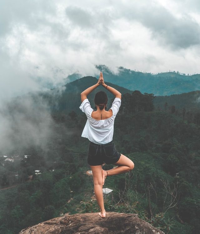 yoga in the mountains